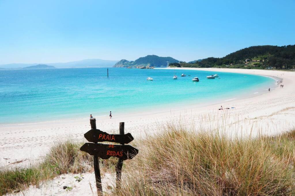 Ferienwohnung Primera Linea De Playa Rias Baixas, Moaña Exterior foto
